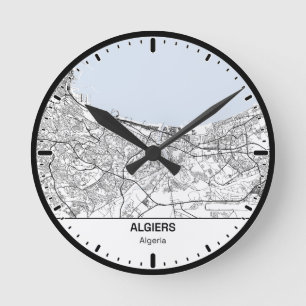 Runduhren Algier Uhr Stadt Linienkunst