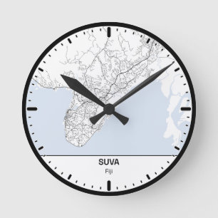 Runduhrenuhr Suva Clock City Line Art Runde Wanduhr