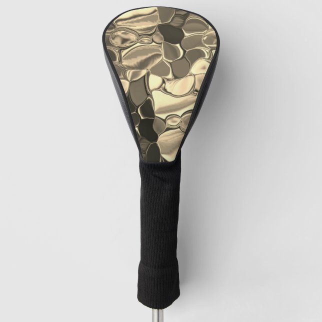 Rundungen in Bronzefarben, glänzendes helles Gold? Golf Headcover (Vorderseite)