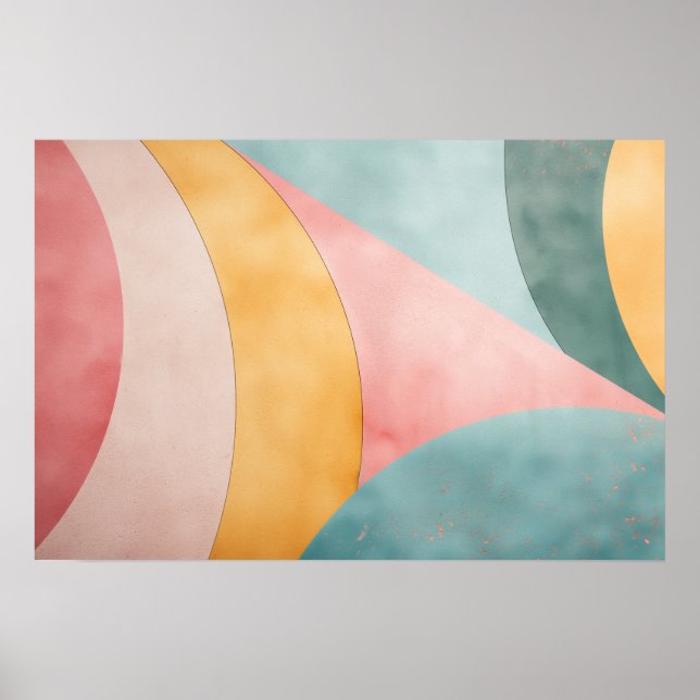 Rundungen in hellen Farben mit Kopierraum Poster (Vorne)