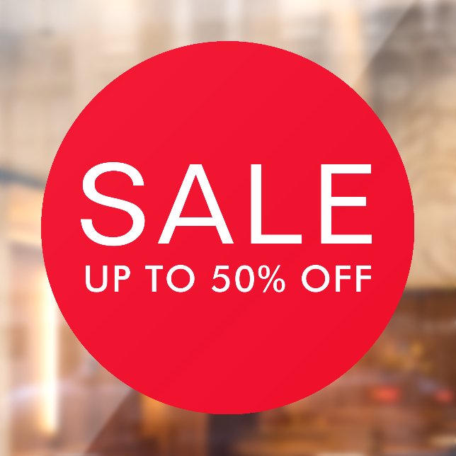 Rundverkaufszeichen mit benutzerdefiniertem Text o Fensteraufkleber (Blatt 2)