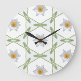 Rundwanduhr - Geometrisches Gänseblümchen-Design Große Wanduhr