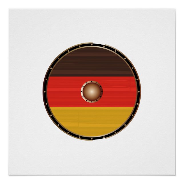 Rundwaschschild mit deutscher Flagge Poster (Vorderseite)