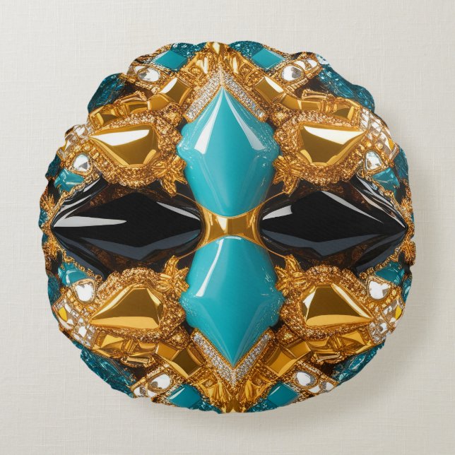 Rundwirbelkissen mit Bahamas Farben Rundes Kissen (Vorderseite)