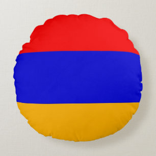 Rundwurfkissen mit armenischer Flagge Rundes Kissen