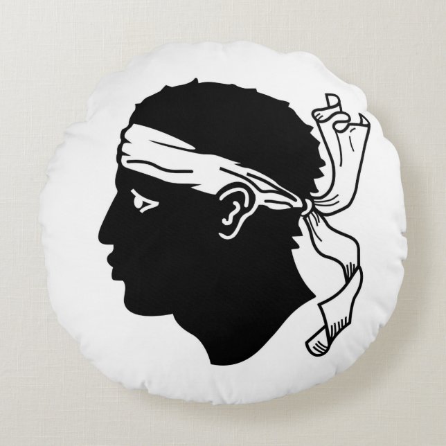 Rundwurfkissen mit der Flagge Korsikas Rundes Kissen (Vorderseite)