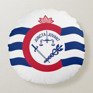 Rundwurfkissen mit der Flagge von Cincinnati, USA Rundes Kissen