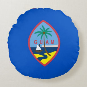 Rundwurfkissen mit der Flagge von Guam, USA Rundes Kissen