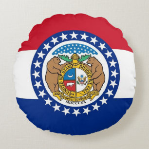 Rundwurfkissen mit der Flagge von Missouri, USA Rundes Kissen