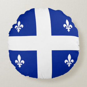 Rundwurfkissen mit der Flagge von Quebec, Kanada Rundes Kissen