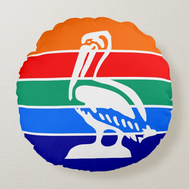 Rundwurfkissen mit der Flagge von St. Petersburg Rundes Kissen (Vorderseite)