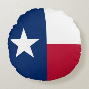Rundwurfkissen mit der Flagge von Texas Rundes Kissen