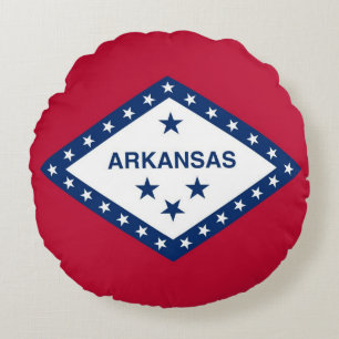 Rundwurfkissen mit Flagge von Arkansas, USA Rundes Kissen