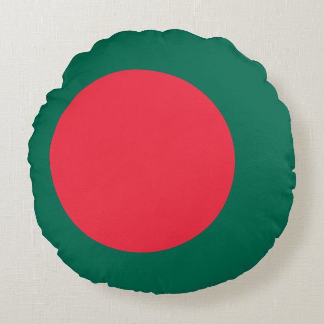 Rundwurfkissen mit Flagge von Bangladesch Rundes Kissen (Vorderseite)