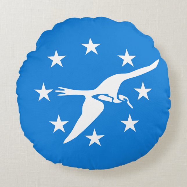 Rundwurfkissen mit Flagge von Corpus Christi USA Rundes Kissen (Vorderseite)