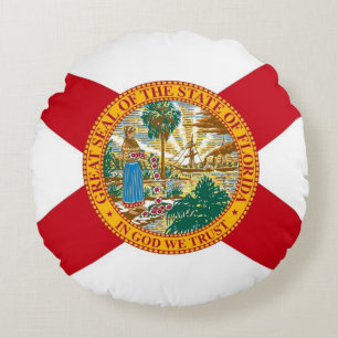 Rundwurfkissen mit Flagge von Florida, USA Rundes Kissen