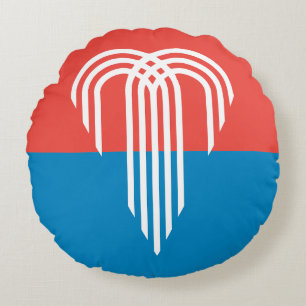 Rundwurfkissen mit Flagge von Kansas City Rundes Kissen