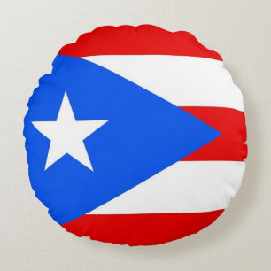 Rundwurfkissen mit Flagge von Puerto Rico Rundes Kissen