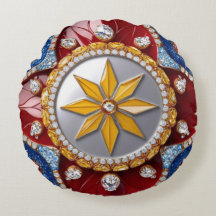 Rundwurfkissen mit kolumbianischen Farben