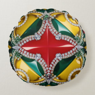 Rundwurfkissen mit Los Angeles Farben Rundes Kissen