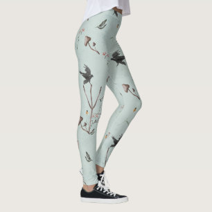 Rune Algiz aus Zweigen und Krähe Leggings