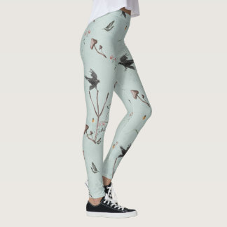 Rune Algiz aus Zweigen und Krähe Leggings