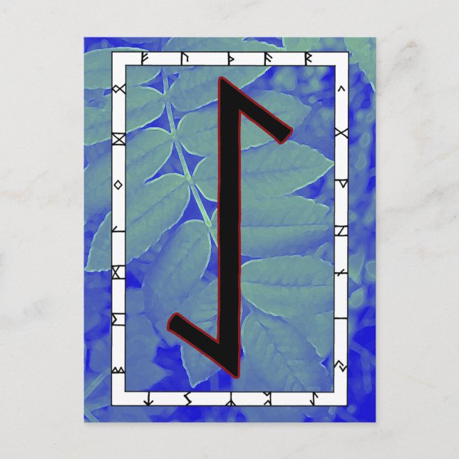 Rune Eihwaz - zentrierte Persianzkarte Postkarte (Vorderseite)