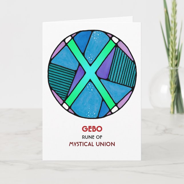 Rune Gebo - Mystische Gewerkschaft - Jugendstil Karte (Vorderseite)
