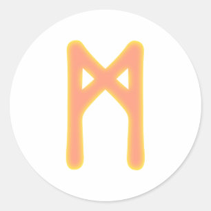 Rune Mannaz Runder Aufkleber