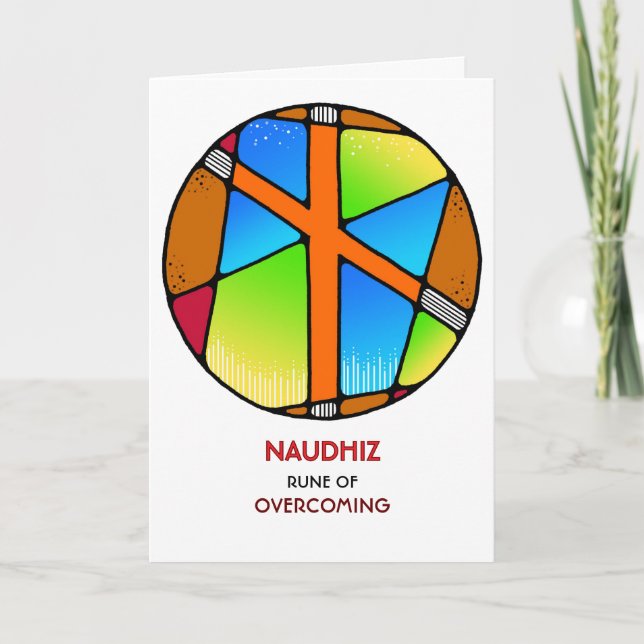Rune Naudhiz - Überwinden - Jugendstil Karte (Vorderseite)