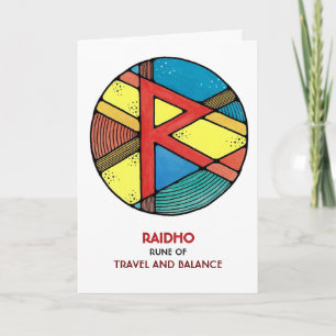 Rune Raidho - Reise und Balance - Art Nouveau Karte