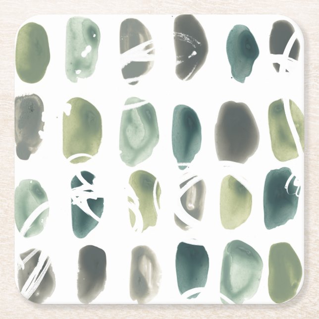 Rune Stone - Green Rechteckiger Pappuntersetzer (Vorderseite)