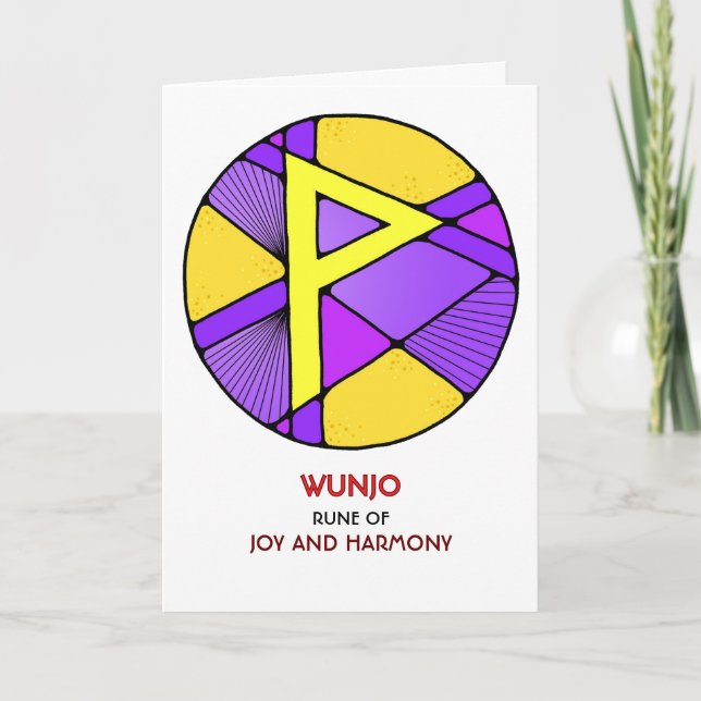 Rune Wunjo - Joy & Harmony - Art Nouveau Karte (Vorderseite)