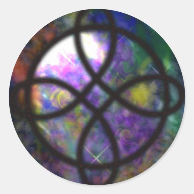 RuneArt von Atena Komar Protection Runder Aufkleber (Vorderseite)