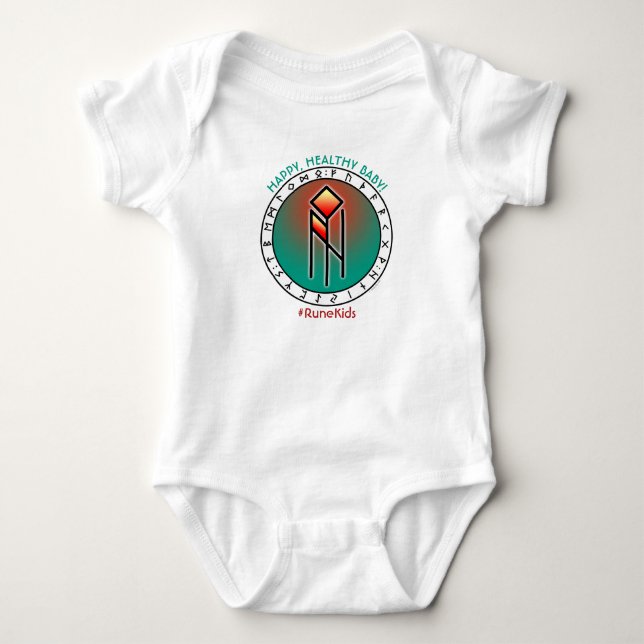 #RuneKids Glückliches, gesundes Baby  Strampler (Vorderseite)
