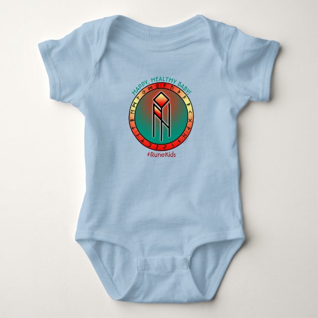 #RuneKids Glückliches, gesundes Baby Strampler (Vorderseite)