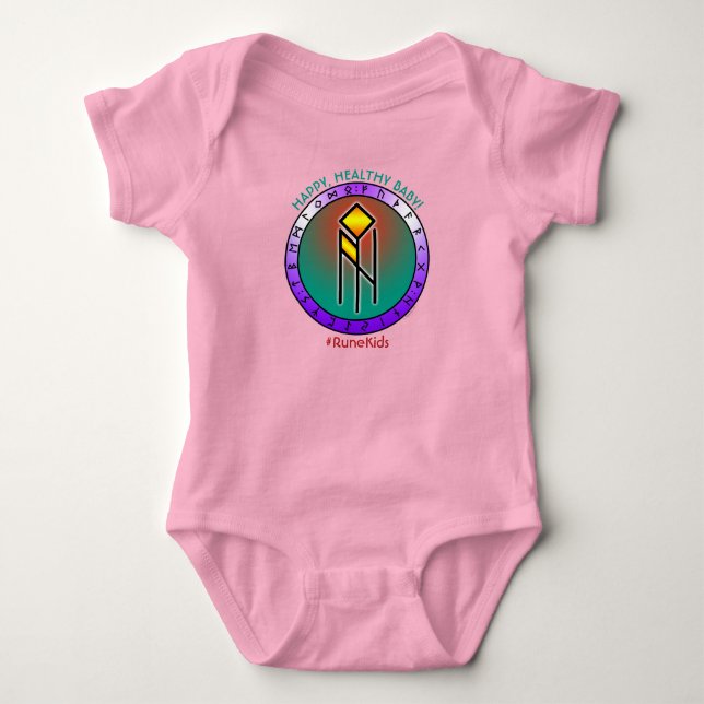 #RuneKids Glückliches, gesundes Baby Strampler (Vorderseite)