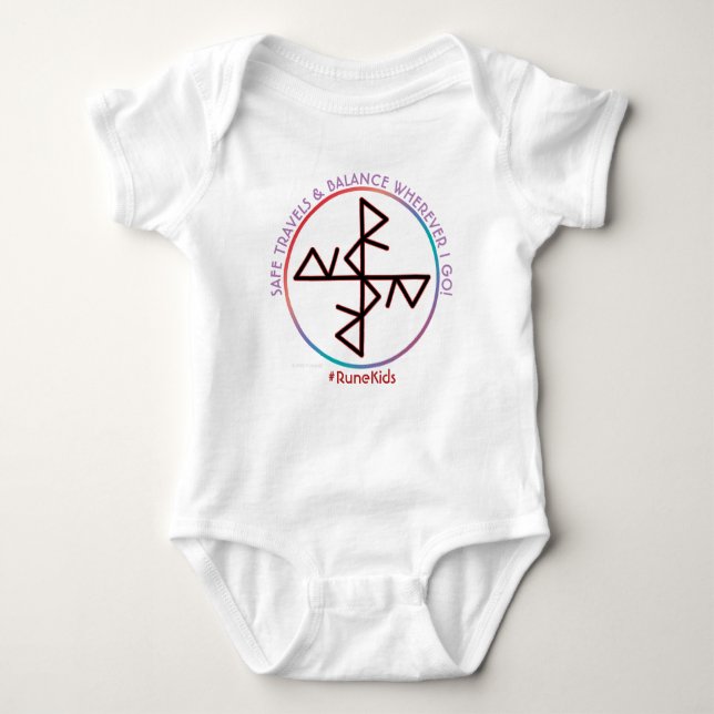 #RuneKids Safe Travels & Balance Baby Bodysuit Baby Strampler (Vorderseite)