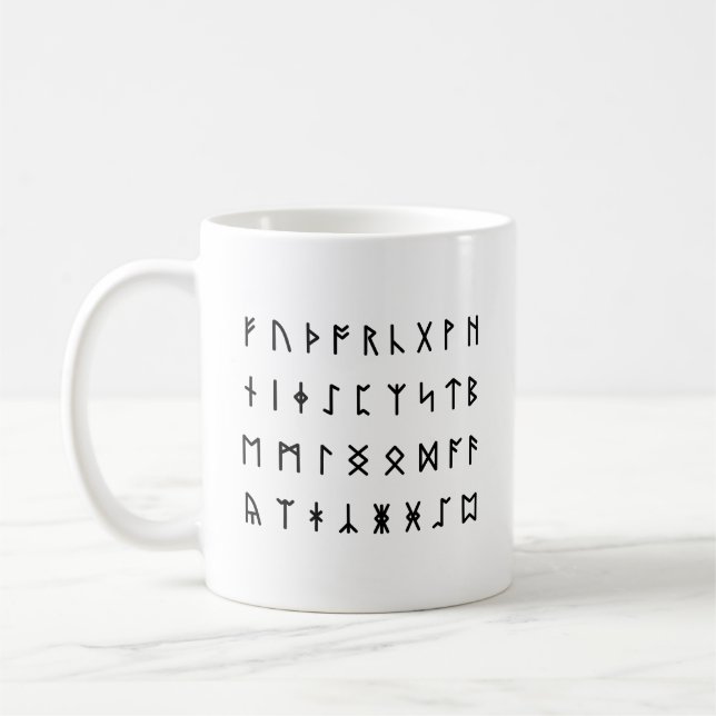 Runenalphabet [Futhorc] Kaffeetasse (Links)