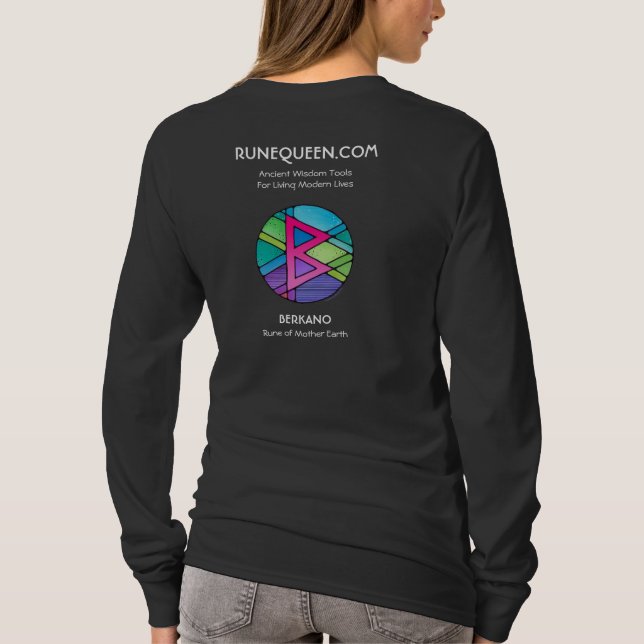 RuneQueen Berkano - Mutter Erde - Langarmshirt  T-Shirt (Rückseite)