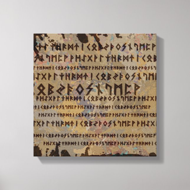 Runes Alphabet - Elder Futhark Leinwanddruck (Vorderseite)