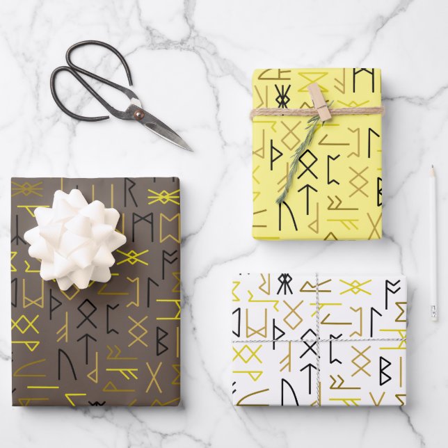Runes Geschenkpapier Set (Vorderseite)