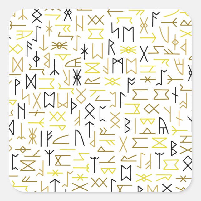 Runes Quadratischer Aufkleber (Vorderseite)