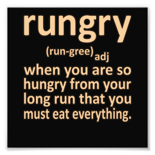 Rungry Definition Halbmarathon Runner Gra Fotodruck
