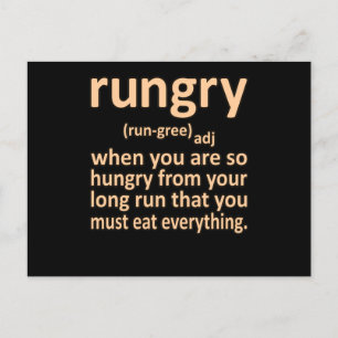 Rungry Definition Halbmarathon Runner Gra Postkarte