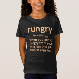 Rungry Definition Halbmarathon Runner Gra T-Shirt