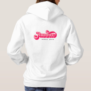 Runher Running Pink Bold Retro Schriftart Motivier Hoodie