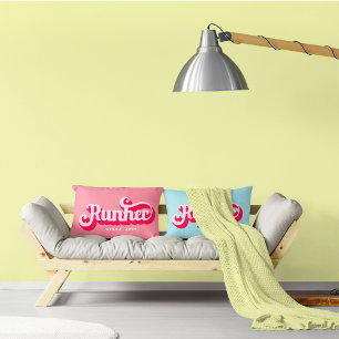 Runher Running Pink Bold Retro Schriftart Motivier Kissen