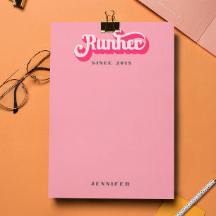 Runher Running Rosa Retro Schriftart Motivierend Post-it Klebezettel