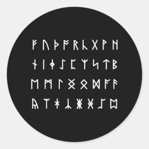 Runic Alphabet [Futhorc] Runder Aufkleber